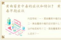 黄曲霉素中毒的症状和特征？ 黄曲霉素中毒早期症状