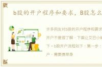 b股的开户程序和要求，B股怎么开户