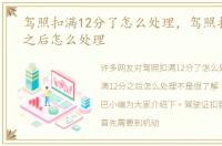 驾照扣满12分了怎么处理，驾照扣满12分之后怎么处理