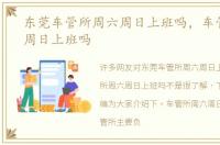 东莞车管所周六周日上班吗，车管所周六周日上班吗