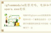 igfxemmodule能禁用吗，电脑如何禁用igfxpers.exe进程