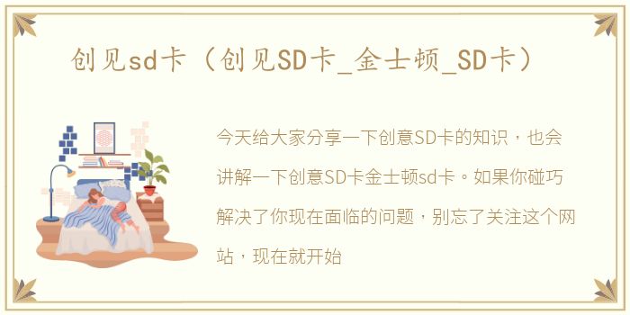 创见sd卡（创见SD卡_金士顿_SD卡）