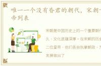 唯一一个没有昏君的朝代，宋朝十二位皇帝列表