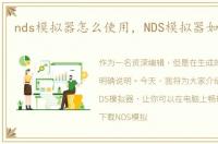 nds模拟器怎么使用，NDS模拟器如何设置