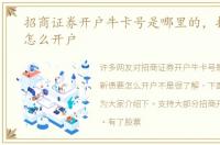 招商证券开户牛卡号是哪里的，打新债要怎么开户