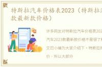 特斯拉汽车价格表2023（特斯拉汽车2023款最新款价格）