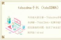 tdscdma手机（tdsCDMA）