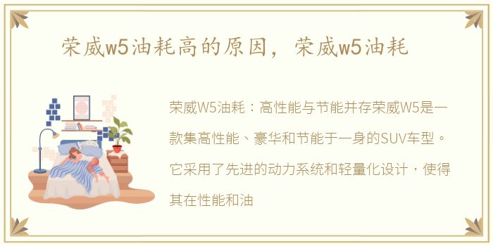 荣威w5油耗高的原因，荣威w5油耗