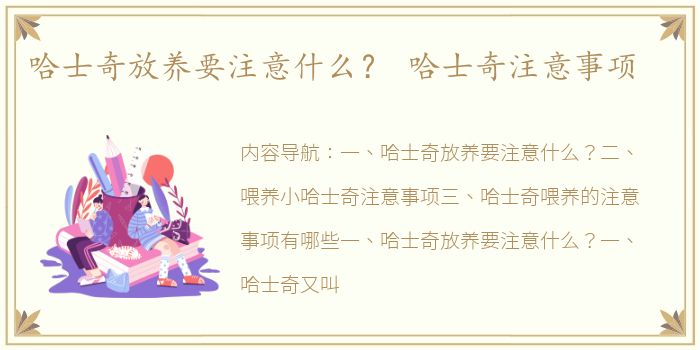 哈士奇放养要注意什么？ 哈士奇注意事项