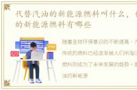代替汽油的新能源燃料叫什么，代替汽油的新能源燃料有哪些