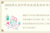 2023湖北高职单招成绩查询时间及系统入口
