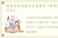 好先生结局是什么意思啊（好先生结局是什么）