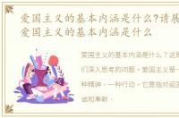 爱国主义的基本内涵是什么?请展开说明，爱国主义的基本内涵是什么