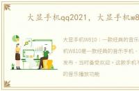 大显手机qq2021，大显手机w810