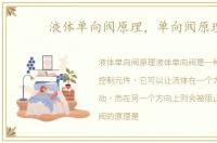 液体单向阀原理，单向阀原理