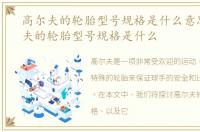 高尔夫的轮胎型号规格是什么意思，高尔夫的轮胎型号规格是什么