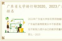 广东省大学排行榜2020，2023广东省大学排名