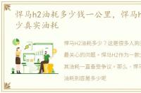 悍马h2油耗多少钱一公里，悍马h2油耗多少真实油耗