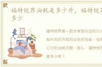 福特锐界油耗是多少升，福特锐界油耗是多少