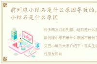 前列腺小结石是什么原因导致的，前列腺小结石是什么原因