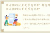 圆与圆的位置关系有几种 都有哪些关系，圆与圆的位置关系有几种