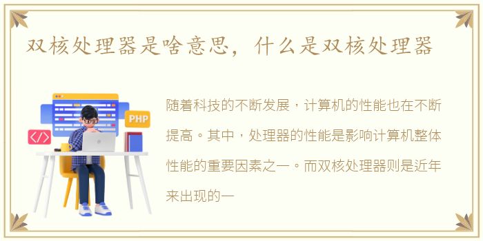 双核处理器是啥意思，什么是双核处理器