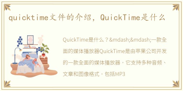 quicktime文件的介绍，QuickTime是什么