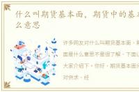 什么叫期货基本面，期货中的基本面是什么意思