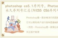 photoshop cs5.1序列号，Photoshop CS4永久序列号汇总(附CS5 CS6序列号)