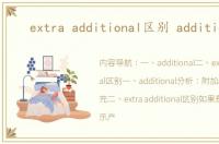 extra additional区别 additional