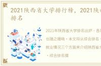 2021陕西省大学排行榜，2021陕西省大学排名