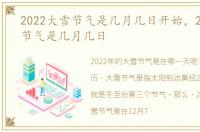 2022大雪节气是几月几日开始，2022大雪节气是几月几日