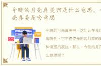 今晚的月亮真美啊是什么意思，今晚的月亮真美是啥意思