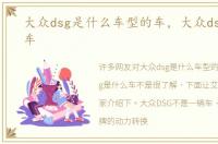 大众dsg是什么车型的车，大众dsg是什么车