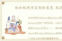 极和极两字区别的意思 极贰