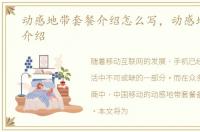 动感地带套餐介绍怎么写，动感地带套餐介绍