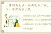 上舞蹈类大学一年要花多少钱，上舞蹈学院一年需要多少钱