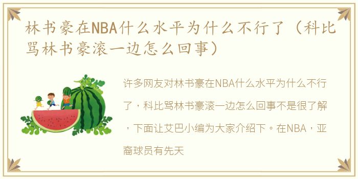 林书豪在NBA什么水平为什么不行了（科比骂林书豪滚一边怎么回事）