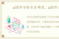p20华为账号在哪里，p20华为