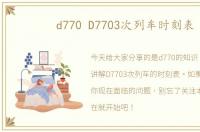 d770 D7703次列车时刻表