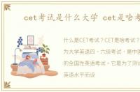 cet考试是什么大学 cet是啥考试