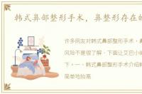 韩式鼻部整形手术，鼻整形存在的风险