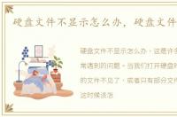 硬盘文件不显示怎么办，硬盘文件不显示