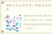 嗨格式怎么录声音，嗨格式录音大师怎么用