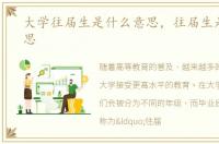 大学往届生是什么意思，往届生是什么意思