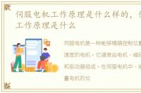 伺服电机工作原理是什么样的，伺服电机工作原理是什么