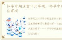 怀孕中期注意什么事项，怀孕中期注意哪些事项