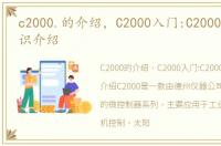 c2000.的介绍，C2000入门:C2000的基本知识介绍