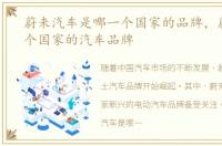 蔚来汽车是哪一个国家的品牌，蔚来是哪个国家的汽车品牌