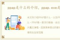 ppap是什么的介绍，ppap.exe是什么